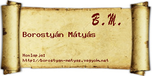 Borostyán Mátyás névjegykártya