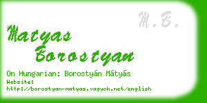 matyas borostyan business card