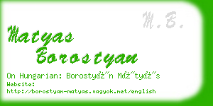 matyas borostyan business card